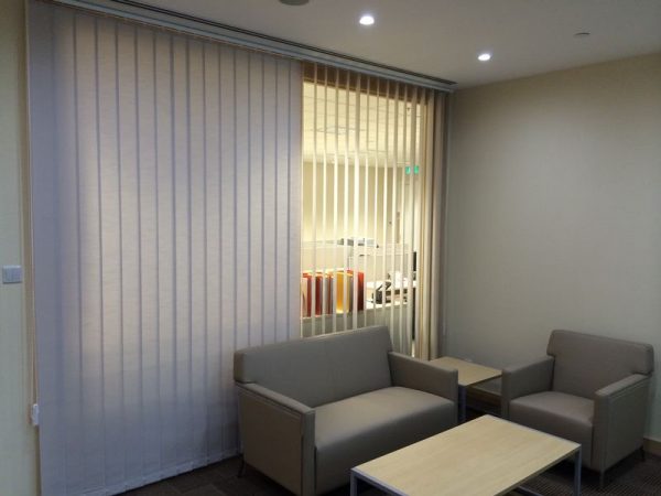 Blackout Vertical Blind with White Track